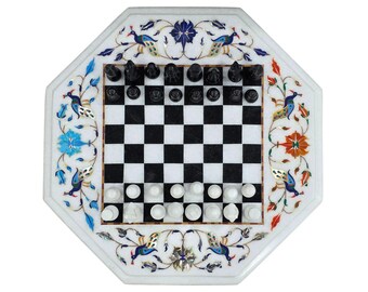 Handmade Marble Chess Set – Inlaid Stone Board Game, Home Decor