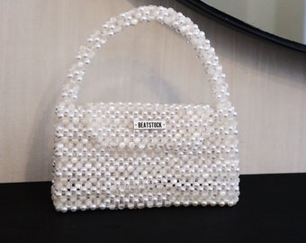 White beaded bag