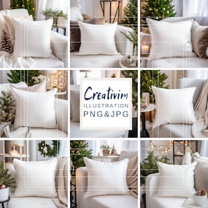 9 Christmas Pillow Mockup, Christmas Mockup, Pillow Mockup, Cushion Mock up Digital, commercial use