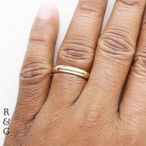 Timeless 14K Gold Men&#39;s Wedding Band, 4 mm Mens Gold Ring, Solid Gold Mens Engagement Ring, Gift For Him