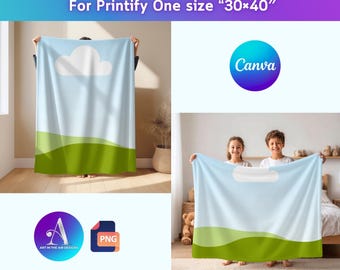 Fleece Baby Blanket Mockup: Canva Drag & Drop PNG Overlay (Digital Download)