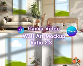 Maqueta de videowall de Canva: Escena de interior moderna (descarga digital)