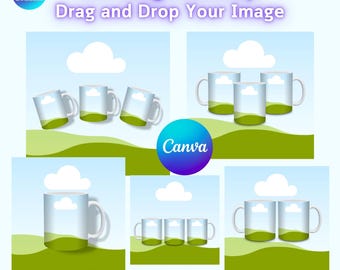 Canva Mug Mockup Template: Editable Design, Commercial Use (Digital Download)