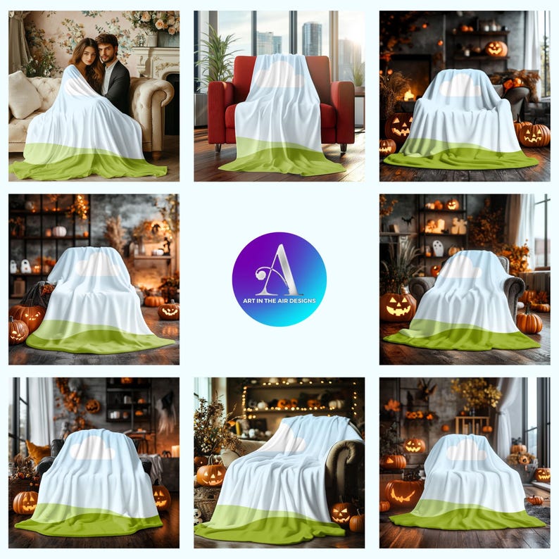 High-Quality Blanket Mockups for Canva template , just Drag and drop your designs and adjust the shadow , Including commercial use.