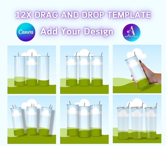 Canva Tumbler Mockup Bundle: Drag & Drop 20oz Template (Digital Download)