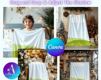 Blanket Mockups Canva Template: Drag & Drop Designs (Digital Download)