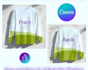Gildan 18000 Sweatshirt Mockup: Canva Template, Size Chart (Digital Download)
