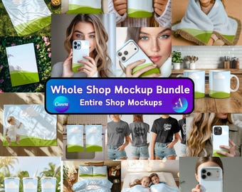 Whole Shop Mockup Bundle Ganze Shop Mockups, Printify Produkt, Canva Vorlage