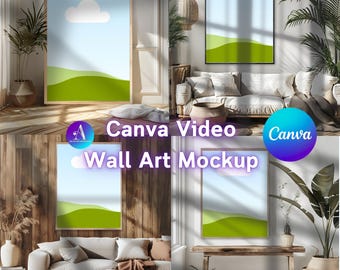 Maqueta de videowall de Canva: Escena de interior moderna (descarga digital)
