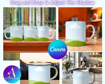 30 Canva Mug Mockup Bundle: Customizable Templates (Digital Download)