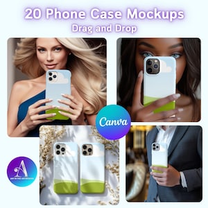 Mockup-Vorlagen für Handyhüllen für Canva | iPhone-Hüllen-Mockup | Anpassbare Mockups für Handyhüllen | Bearbeitbare Vorlage für Handyhüllen