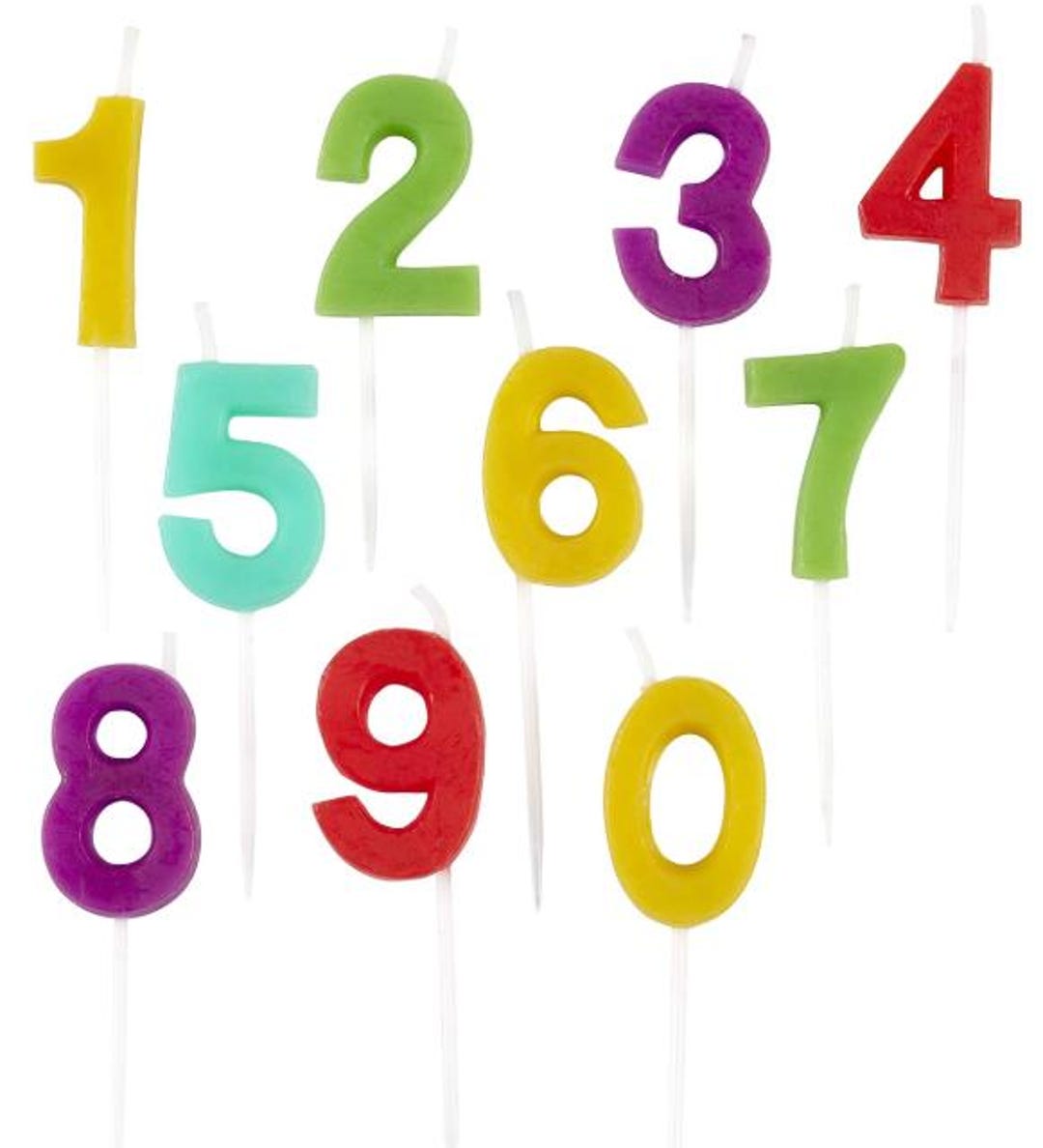 Rainbow Number Birthday Candle Set, Number Candles for Birthday Cakes ...