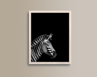 Zebra, portrait, poster, art, print, picture, illustration, interior, wall art, art print, safari, home, exclusive, modern