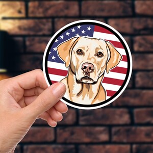 Labrador Sticker, Die-Cut Sticker, Labrador Retriever, Vinyl Decal, Lab Mom gift, Pet Lover Decal, US Flag, Waterproof Sticker, Labrador