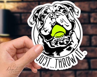 English Bulldog Sticker, Die-Cut Sticker, English Bulldog, Bulldog Mom Gift, Vinyl Decal, Bulldog, Bulldog Dad Gift, Funny Dog, Bulldog Gift