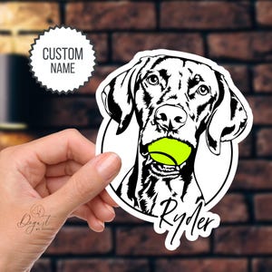 Vizsla Sticker, Die-Cut Sticker, Custom Dog Name, Vinyl Decal, Vizsla, Vizsla Mom Gift, Hungarian Pointer, Vizsla Dad Gift, Bird Dog Sticker