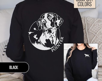 Pointer Long Sleeve Shirt - Bird Hunting Dog Comfort Colors Shirt Ring-Spun Cotton S - 3XL