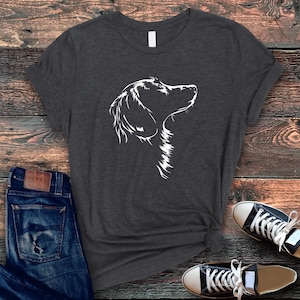 Soft Bella Canvas tee with a flowing Longhaired Dachshund silhouette. A must-have for Dackel fans who adore elegant wiener dogs