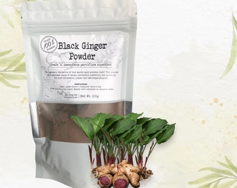 100% Thai Origin Black Ginger Original Crude Powder 'Kaempferia Parviflora'; Krachai Dum 100 grams ( not extracts )