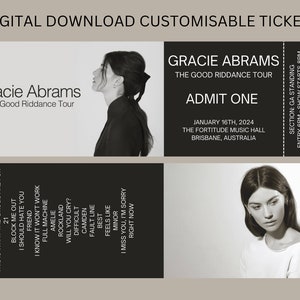Gracie Abrams Customisable Good Riddance Tour Ticket
