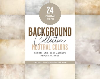 May include: A collection of 24 digital background images in neutral colors. Each image is 4096 x 4096 pixels and 300 DPI. The images are perfect for use in digital design projects.  Unlimited commercial use.