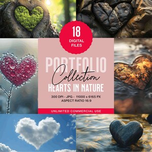 Corações encontrados na natureza | 18 imagens de estoque | Fundos de amor terrestre | Arte de parede e impressão sob demanda
