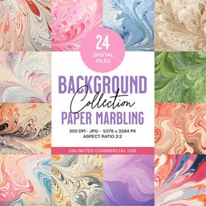 24 papiermarmerachtergronden: leuke, levendige en contrastarme texturen voor je projecten | Directe download en commercieel gebruik