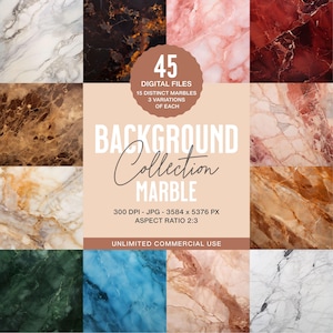 Puede incluir: Una colección de 45 imágenes de fondo de mármol digitales. Las imágenes son de 300 DPI, 3584 x 5376 píxeles y tienen una relación de aspecto de 2:3. Las imágenes están disponibles para uso comercial ilimitado.