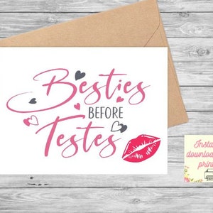 Printable Best Friend Besties Before Testes Funny Greeting Card