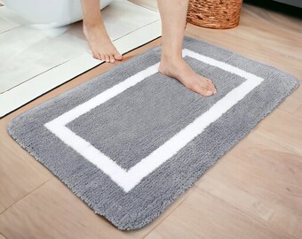 Tapis de bain doux et moelleux, Tapis de salle de bain antidérapant, Tapis moelleux de cuisine en peluche