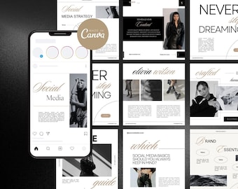 Instagram Content Templates – 30 Elegant Canva Posts for Coaches, Creators and Agencies | Strategy, Tips & Branding