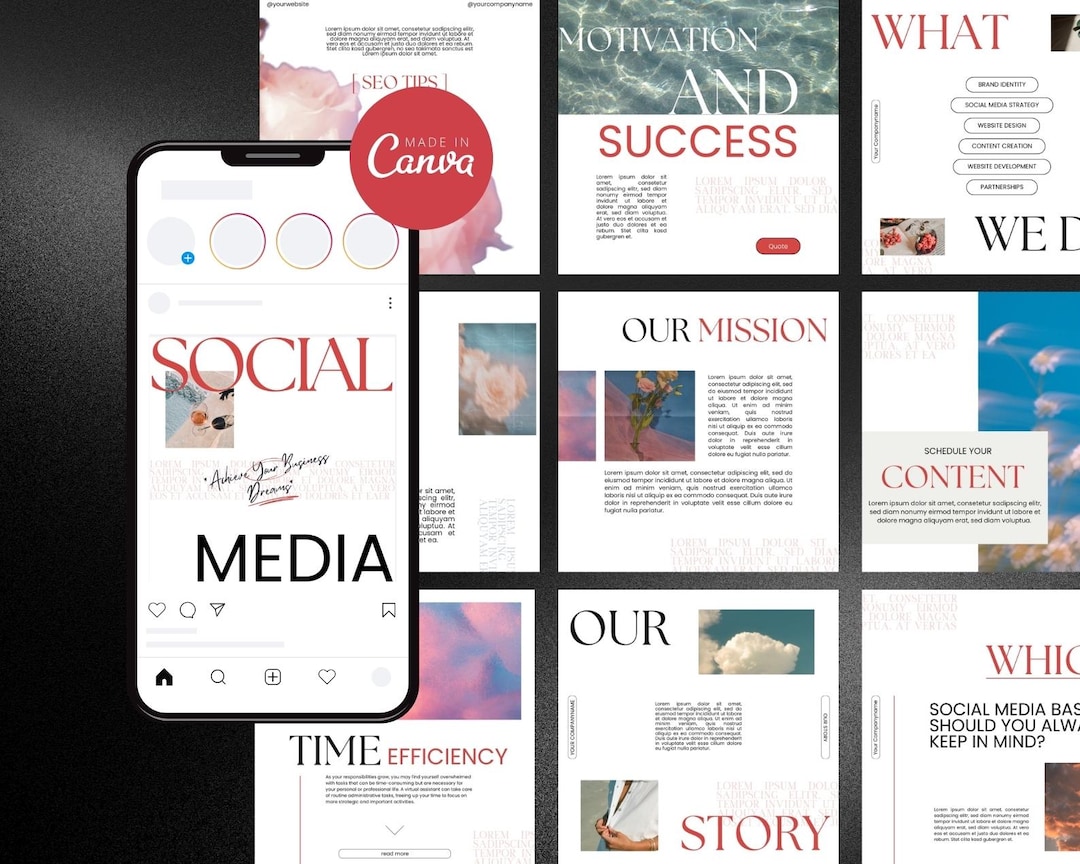 Social Media Manager Kit | Aesthetic IG Layout for Agencies &amp; Coaches | Small Business Insta ...