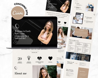 Coaching Website Canva Template – 14+ Pages for Coaches, Consultants and Online Courses | Clean, Modern & Professional