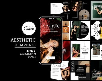 Chic Instagram Templates Bundle - Aesthetic, Minimal, Beauty, in Schwarz und Weiß - Business Edition - editierbar im Canva Editor