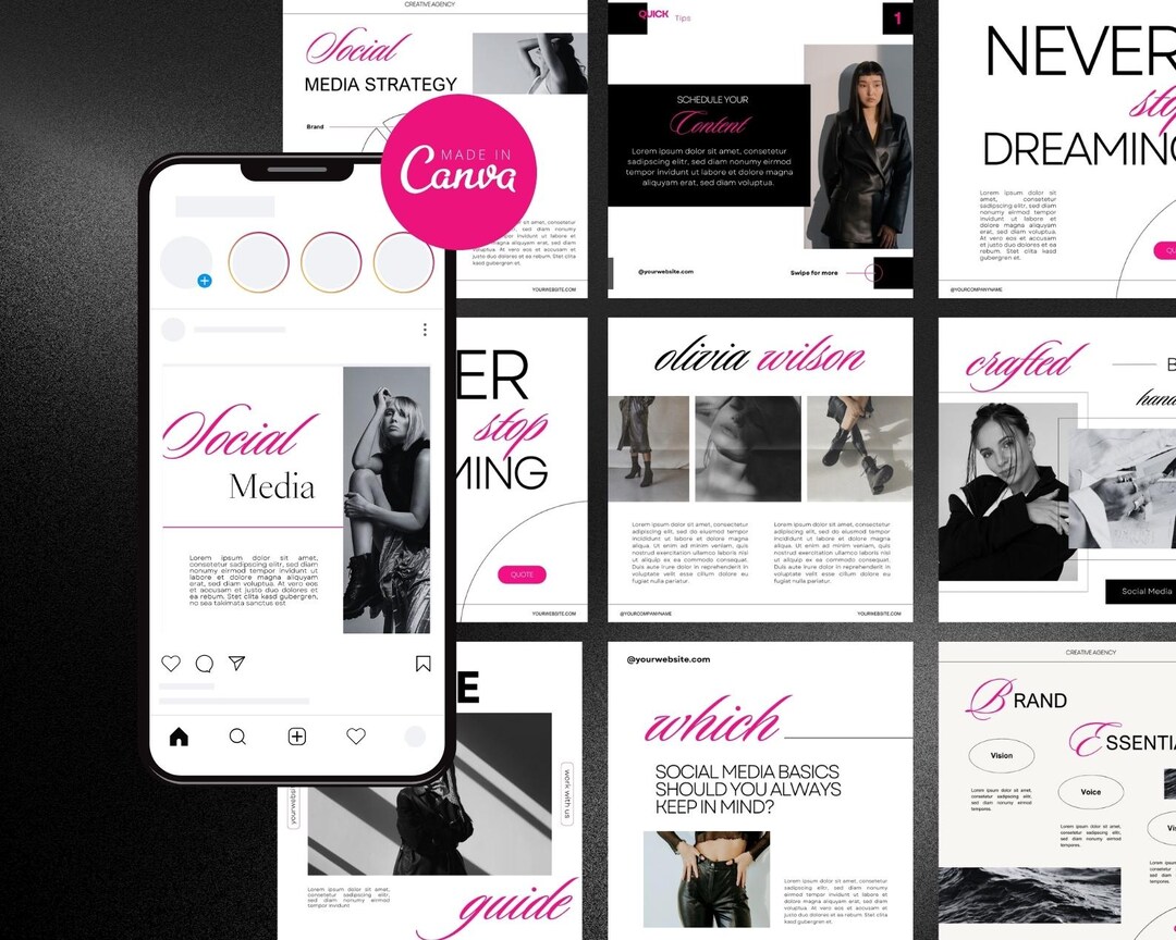 Canva Instagram Template – 30 Bold Social Media Posts for Coaches ...