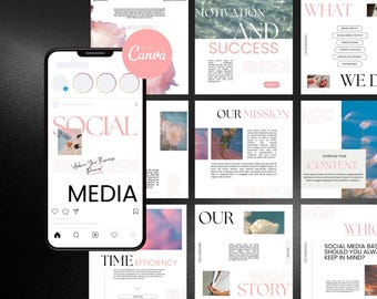 Instagram Canva Templates in Soft Pink – 30 Elegant Post Designs for Coaches, Mentors & Feminine Entrepreneurs