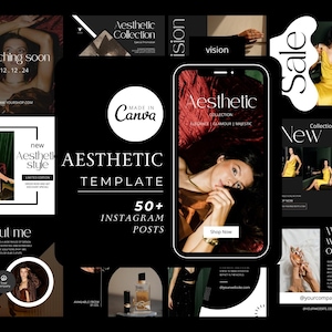 Canva Instagram Template – 50+ Aesthetic Social Media Posts for Fashion & Branding