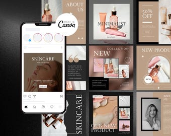 Canva Instagram Template Skincare Edition: oltre 100 modelli per post e storie per marchi di bellezza, cosmetici e prodotti per la cura della pelle