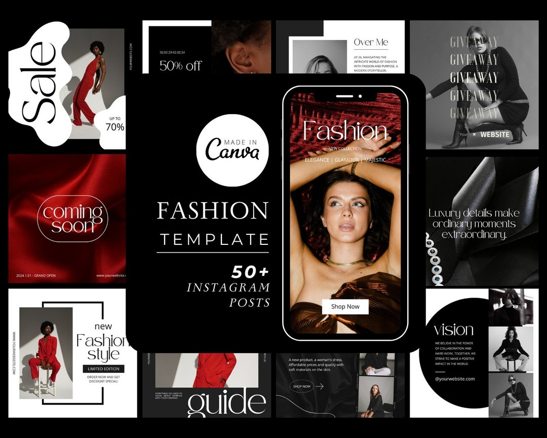 50+ Canva Instagram Post Templates – Fashion Social Media Kit for ...