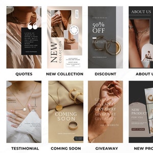 Jewelry Instagram Story Templates Canva Template - Jewelry Social Media ...