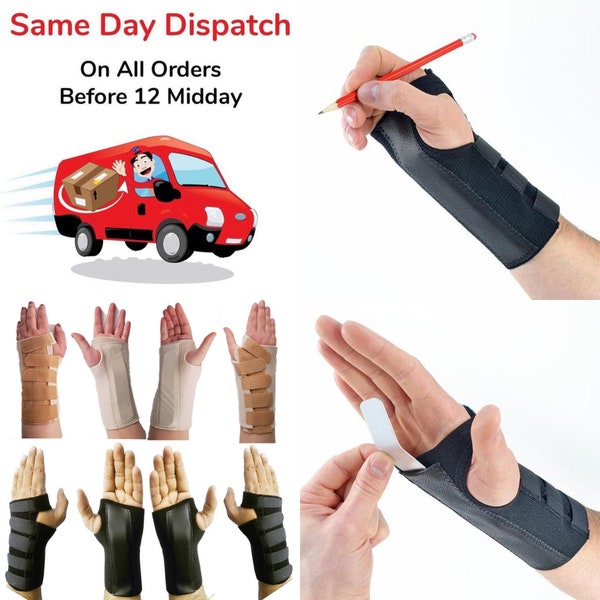 Wrist Hand Support Brace Splint Carpal Tunnel Sprain Strain Arthritis Adjustable Black Beige Left Right NHS Pain Relief Compression Straps