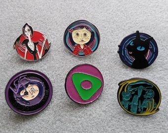 Coraline Enamel Metal Pins