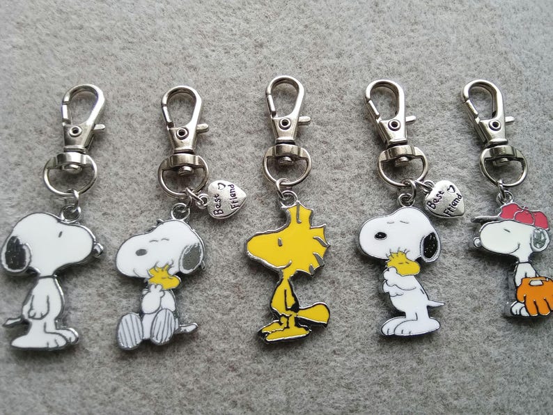 Snoopy Woodstock Keyring Enamel Bag Charm Keychain image 1