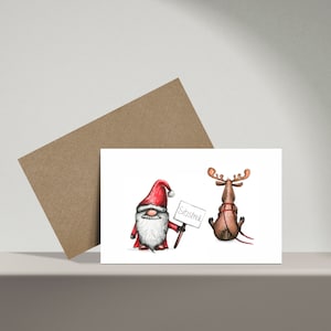 Carte de Noël grève de sit-in - dessinée à la main * carte pliante avec enveloppe * carte de félicitations carte postale cartes de confettis carte de voeux carte postale