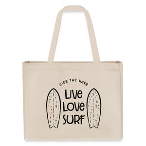 Surf Wave Bag - Statement Bag - Shopping Bag - Gift for Girlfriend - Ironic Bag - Stanley/Stella Recycled Shopping Bag