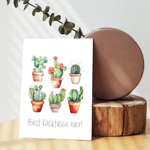 Carte postale Kacktusse - Best Kacktusse ever - Carte de vœux Meilleur ami Félicitations Carte postale Confetticards Salutations