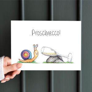 Postcard Proschnecco - Date greeting card funny sayings Postcard art postcard beautiful postcard birthday wedding set confetti cards