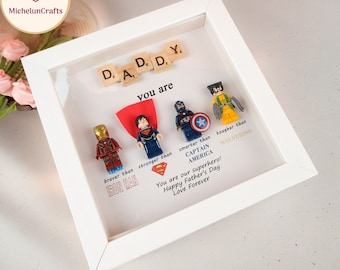 Vaderdag 2024 cadeau, beste vader superheld cadeau, vader superheld frame, vaderdagcadeaus, cadeaus voor papa, papa geschenken van kinderen, papa cadeau