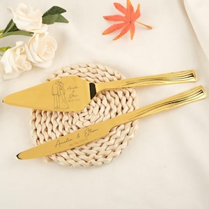 Fashion Custom Cake Cutting Serving Set, Anniversary Gift, Personalized Wedding Keepsake Ceremony Present, Rustic Vintage Traditional Gift
