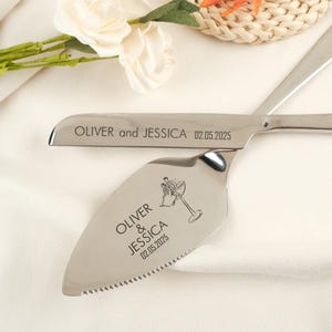 Custom Wedding Cake gifts Set, Personalized Cake Cutting Set, Wedding Cake Knife, Matrimonial Ceremony Dessert Silverware